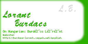 lorant burdacs business card